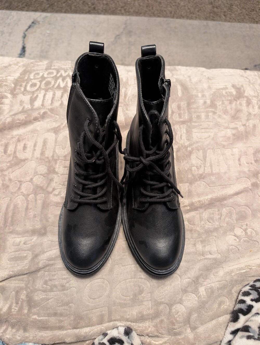 Black Lace-Up Combat Boots - Women's Ankle Boots KOHLS